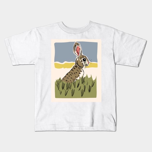 Cottontail Rabbit Kids T-Shirt by lou351007